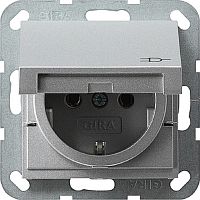 Розетка с заземлением без рамки Gira System55 1-м. крышка 16А алюминий Gira — купить по цене от 2&nbsp;450 ₽ | ПрофБезопасность