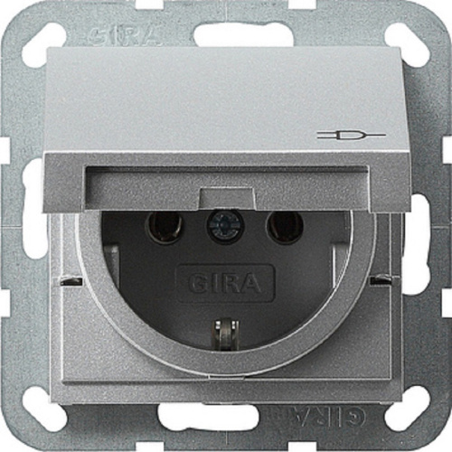 Розетка с заземлением без рамки Gira System55 1-м. крышка 16А алюминий Gira — купить по цене от 2&nbsp;450 ₽ | ПрофБезопасность