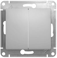 Выключатель без рамки Systeme Electric Glossa 2-кл. алюминий Systeme Electric — купить по цене от 495 ₽ | ПрофБезопасность