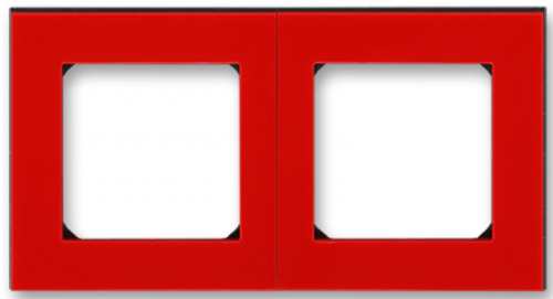 Рамка универсальная ABB EPJ Levit 2-м. красный/дымчатый чёрный картинка