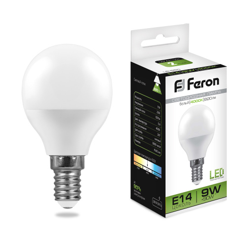 Лампа светодиодная Feron LB-550 G45 Шар E14 220В 9Вт 820Лм 4000К 45х82мм, Feron, купить, цена, доставка, безопасность Лампа светодиодная Feron LB-550 G45 Шар E14 220В 9Вт 820Лм 4000К 45х82мм Feron — купить по цене от 120 ₽ | ПрофБезопасность
