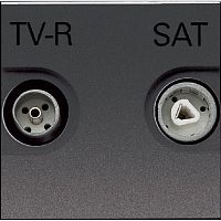 Розетка TV+R+SAT Звезда без рамки ABB Niessen Zenit 1-м. 2 мод. N2251.3 AN антрацит
