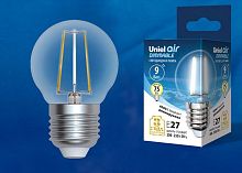 Лампа светодиодная диммируемая Uniel Air G45 Шар LED-G45-9W/NW/E27/CL Е27 220В 9Вт 4000К Uniel — купить по цене от 370 ₽ | ПрофБезопасность
