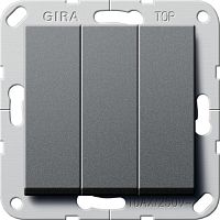 Переключатель самовозвратный без рамки Gira System55 3-кл. проходной 10А антрацит Gira — купить по цене от 3&nbsp;110 ₽ | ПрофБезопасность