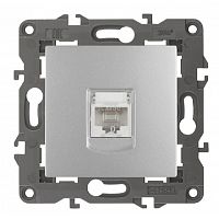 Розетка компьютерная без рамки Эра Elegance 1-м. RJ45 5e алюминий