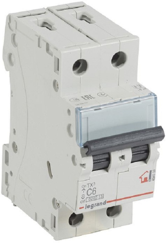 Выключатель автоматический Legrand TX3 6000 2п 6А C 6кА