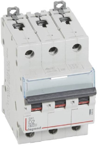 Выключатель автоматический Legrand DX3-E 6000 3п 2А D 10кА