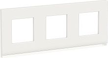Рамка горизонтальная Schneider Electric Unica Studio Pure 3-м. стекло белое стекло/белый