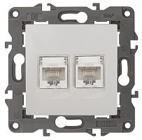 Розетка компьютерная без рамки Эра Elegance 2-м. RJ45+RJ45 5e белый