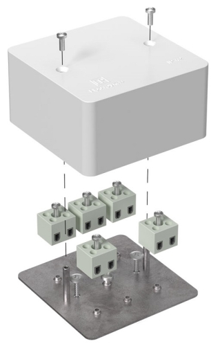 Коробка огнестойкая для кабель-канала Промрукав 85x85x45мм 10x2,5мм IP40 белый картинка