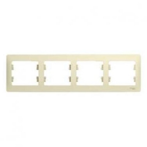 Рамка горизонтальная Systeme Electric Glossa 4-м. бежевый Systeme Electric — купить по цене от 342 ₽ | ПрофБезопасность фото 2