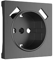 Лицевая панель Werkel для 1-м. розетки 220В+2хUSB графит рифленый