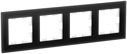 Рамка универсальная Systeme Electric AtlasDesign Nature 4-м. стекло черный