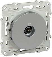 Розетка TV Оконечная без рамки Schneider Electric Odace 1-м. алюминий