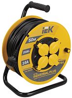 Удлинитель на катушке с заземлением IEK Industrial Plus 4х50м 16А 3500Вт IP44