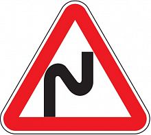 Дорожный знак 1.12.1 - Опасные повороты картинка
