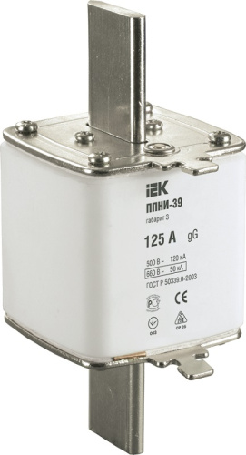 Вставка плавкая предохранителя IEK ППНИ-39 габарит 3 125А