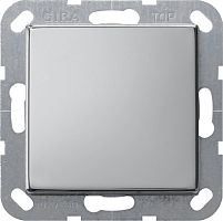 Выключатель кнопочный без рамки Gira System55 1-кл. хром