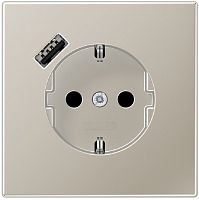 Розетка с заземлением +1хUSB тип A без рамки Jung LS990 metal 1-м. сталь Jung — купить по цене от 32&nbsp;191 ₽ | ПрофБезопасность
