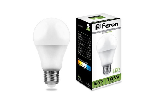 Лампа светодиодная Feron LB-93 A60 Груша E27 220В 12Вт 4000К 60х115мм, Feron, купить, цена, доставка, безопасность Лампа светодиодная Feron LB-93 A60 Груша E27 220В 12Вт 4000К 60х115мм Feron — купить по цене от 110 ₽ | ПрофБезопасность