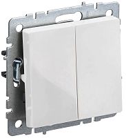 Переключатель без рамки IEK Brite ВС10-2-6-БрБ 2-кл. проходной белый