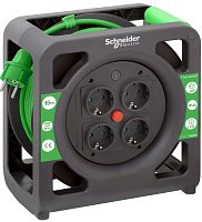 Удлинитель на катушке с заземлением Schneider Electric Thorsman 4х15м 10А 2200Вт IP20