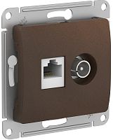 Розетка RJ45+TV Оконечная без рамки Systeme Electric Glossa 2-м. шоколад