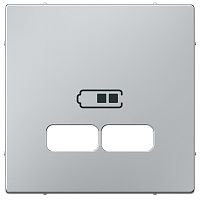 Лицевая панель Schneider Electric Merten System M для 2-м. розетки USB алюминий