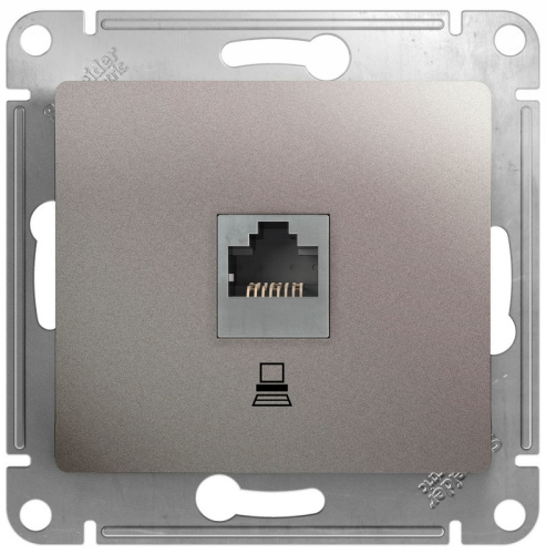 Розетка компьютерная без рамки Systeme Electric Glossa 1-м. RJ45 5e платина Systeme Electric — купить по цене от 1&nbsp;349 ₽ | ПрофБезопасность