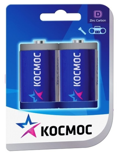Элемент питания Космос R20 (блист.2 шт) D солевая (батарейка)