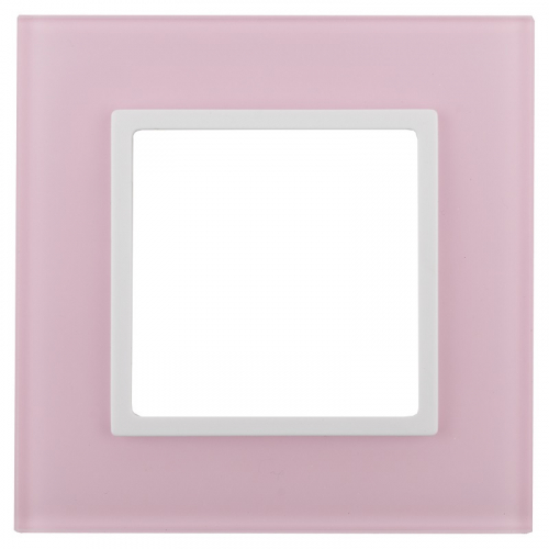 Рамка универсальная Эра Elegance 1-м. стекло розовое/белый картинка