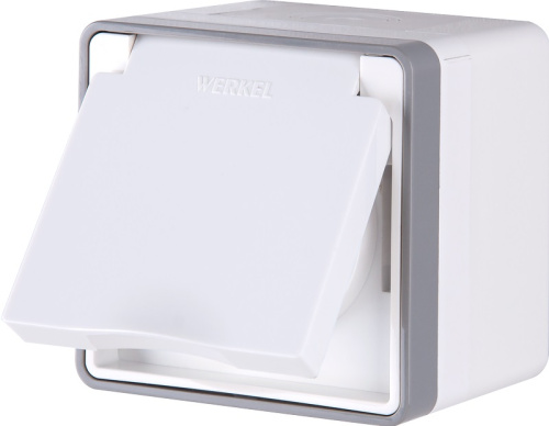 Розетка с заземлением накладная Werkel Gallant 1-м. IP44 белый Werkel — купить по цене от 374 ₽ | ПрофБезопасность