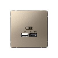 Розетка USB тип A+С без рамки Systeme Electric ArtGallery  2-м. 45Вт высокоскор.заряд. шампань Systeme Electric — купить по цене от 8&nbsp;922 ₽ | ПрофБезопасность