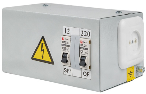 Ящик с понижающим трансформатором ЯТП EKF Basic 220/12В 0,25кВа IP30