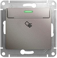 Выключатель карточный с подсветкой без рамки Systeme Electric Glossa 1-кл. платина