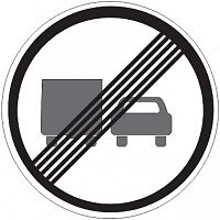Дорожный знак 3.23 - Конец зоны запрещения обгона грузовым автомобилям картинка