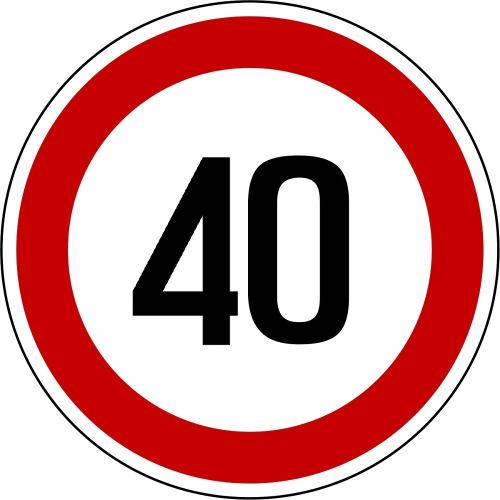 Дорожный знак 3.24 - Ограничение максимальной скорости 40 км/ч картинка