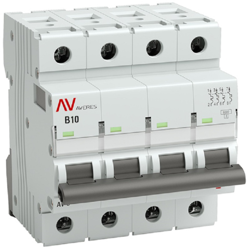 Выключатель автоматический EKF Averes AV-6 4п 10А B 6кА
