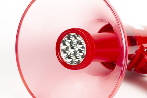 Мегафон ручной TerraSound ЭМ-15СЗА с фонариком красный картинка фото 3