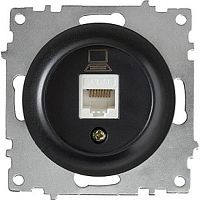 Розетка компьютерная без рамки OneKeyElectro Florence 1-м. RJ45 5e черный