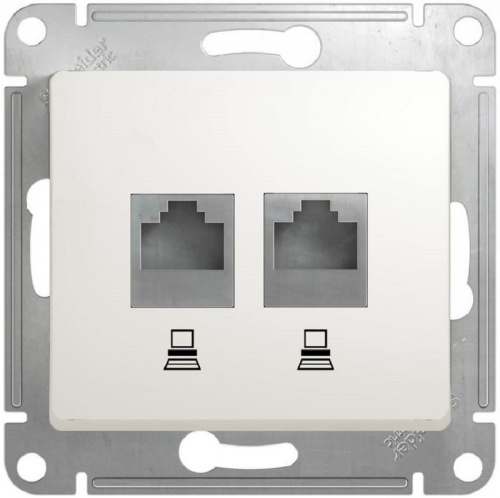 Розетка компьютерная без рамки Systeme Electric Glossa 2-м. RJ45+RJ45 5e белый, Systeme Electric, купить, цена, доставка, безопасность Розетка компьютерная без рамки Systeme Electric Glossa 2-м. RJ45+RJ45 5e белый Systeme Electric — купить по цене от 1 329 ₽ | ПрофБезопасность