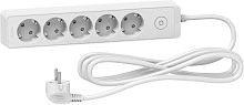 Удлинитель с заземлением и выключателем Schneider Electric Unica Extend 5-м 3,0м 16А 3500Вт белый 
