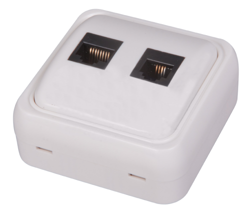 Розетка комбинированная RJ-14+RJ-45 большая
