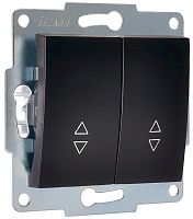 Переключатель без рамки Lezard Karina 2-кл. проходной черный бархат