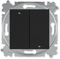 Выключатель жалюзи с фиксацией без рамки ABB EPJ Levit 2-кл. антрацит/дымчатый черный
