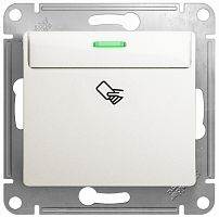 Выключатель карточный с подсветкой без рамки Systeme Electric Glossa 1-кл. перламутр