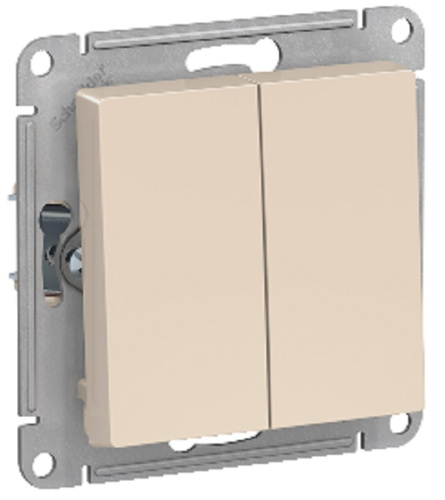 Выключатель без рамки Systeme Electric AtlasDesign 2-кл. бежевый фото 2