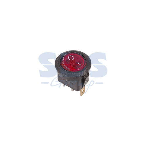 Выключатель клавишный круглый Rexant 250V 6А (3с) ON-OFF красный с подсветкой картинка фото 2
