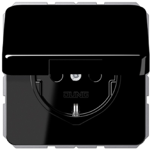 Розетка с заземлением без рамки Jung CD500 1-м. крышка шторки для IP44 черный Jung — купить по цене от 5&nbsp;319 ₽ | ПрофБезопасность
