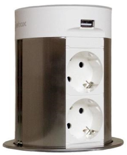Розетка выдвижная сенсорная Mebax 17J 2-м.+2xUSB беспроводная зарядка+колонка Ø100мм белый Mebax — купить по цене от  | ПрофБезопасность